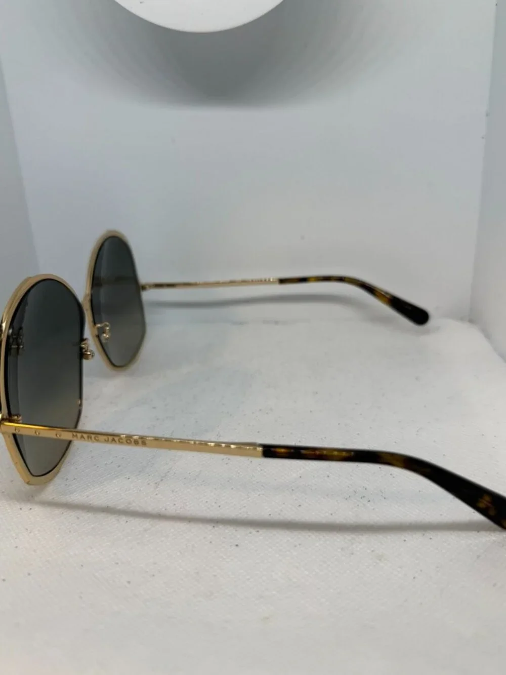 Marc Jacobs 621/S Gold Black Metal Sunglasses 62-13-145 KS6DX Dark Gray Lens